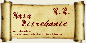 Maša Mitrekanić vizit kartica